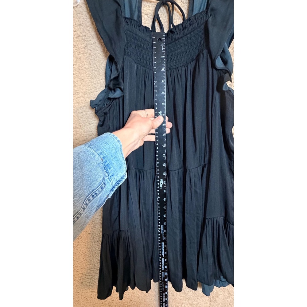 Free People Intimately Want Your Love Tie Back Mini Dress‎ Black XS - Picture 16 of 16